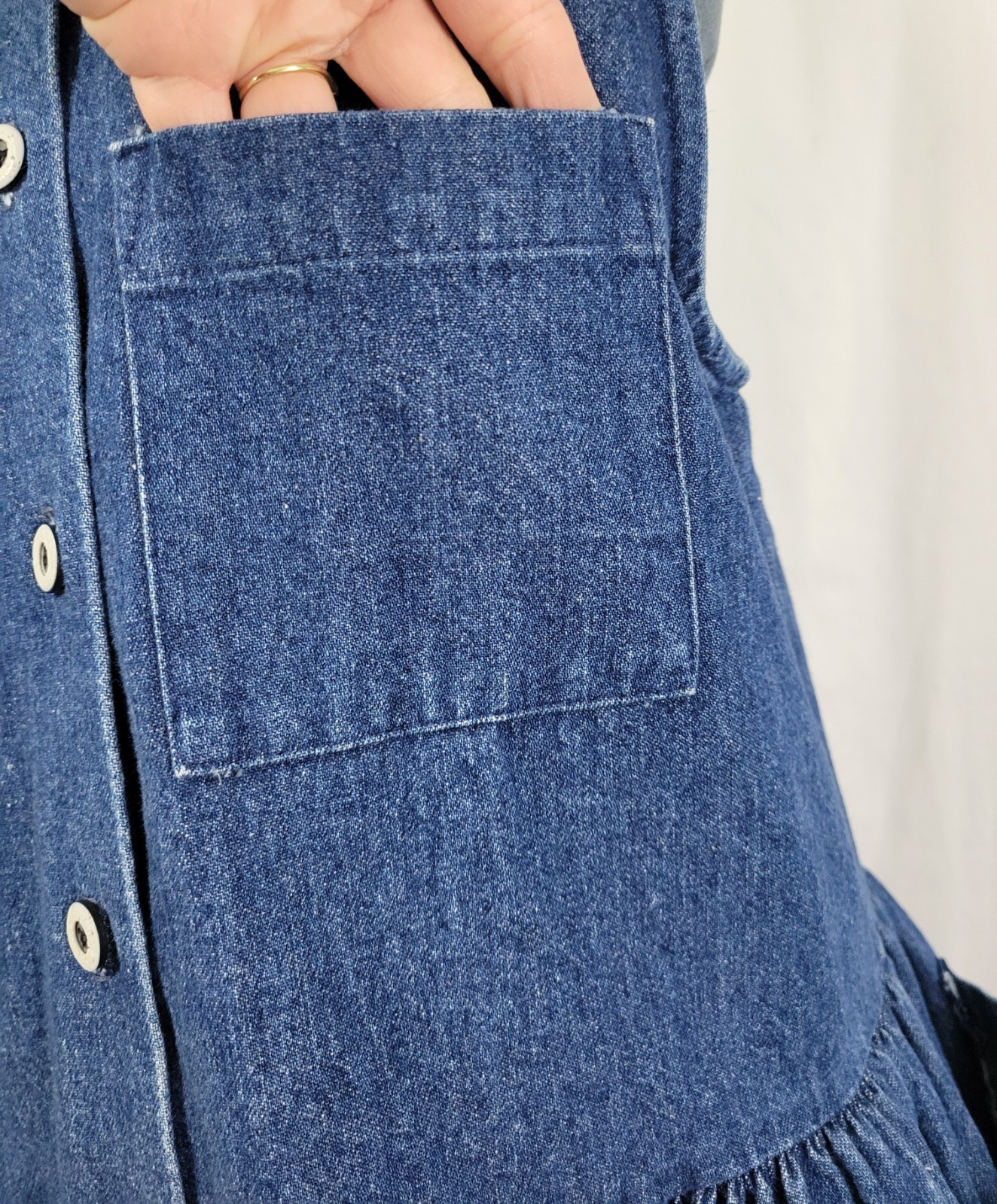 Vintage You Too Babes Denim Jumper w Dropwaist & Pockets Size 13