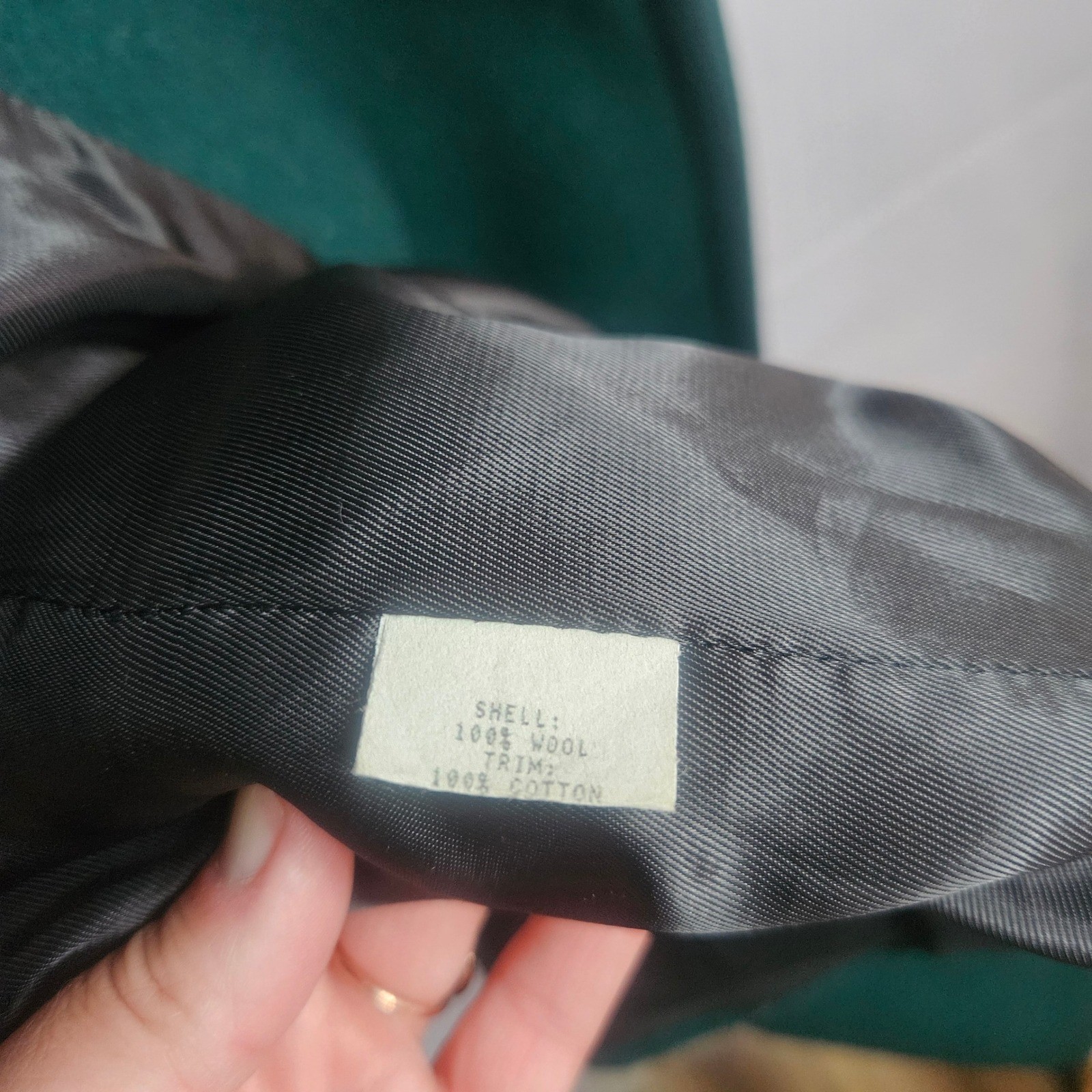 Donnybrook Vtg Emerald Green Wool Coat Velvet Gold Button 14DP 90s Ukraine