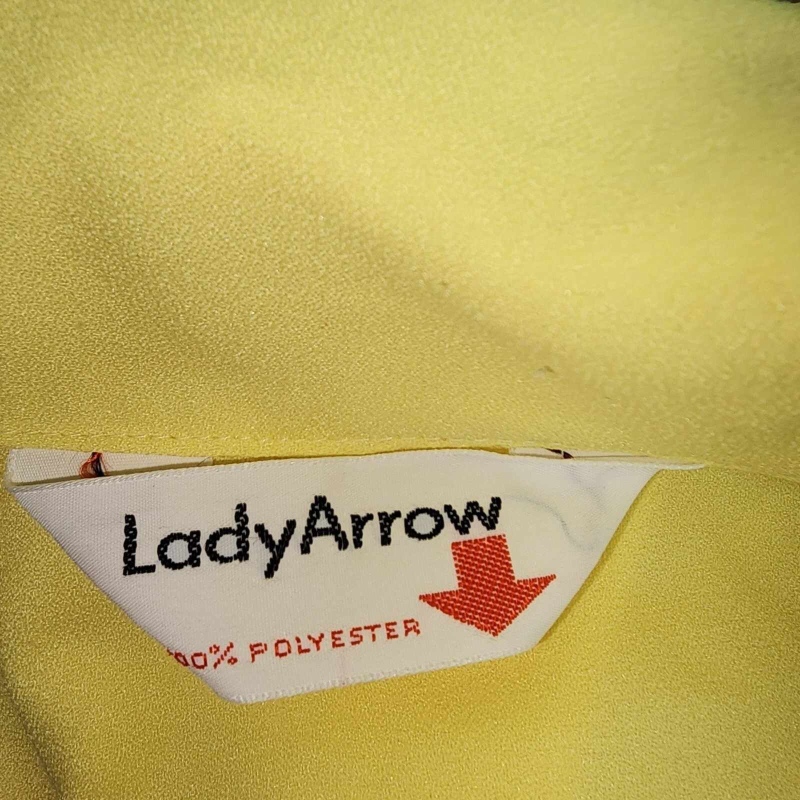 Vintage Lady Arrow Yellow Collared Cuffed Long Sleeve Button Down Blouse 70’s 12