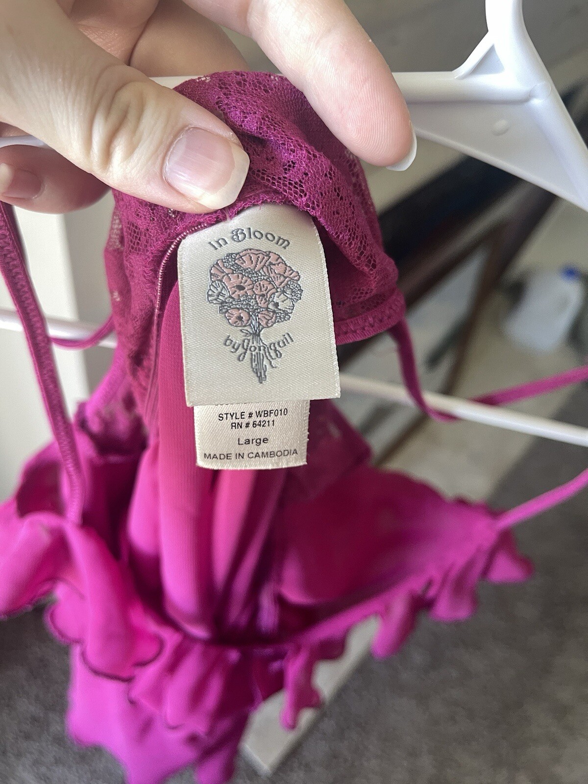 Hot Pink Lingerie Nighty Romantic Coquet Slip Dress Ruffles Spring Fairycore