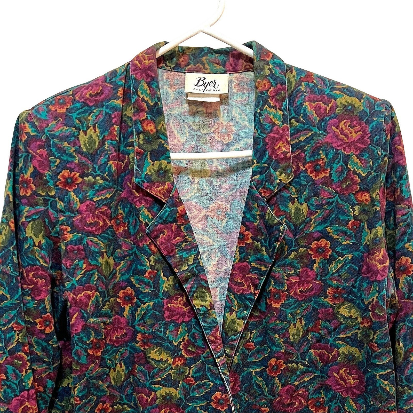 Vtg Floral Tapestry Style Blazer Jacket Small Cottagecore Dark Academia Romantic
