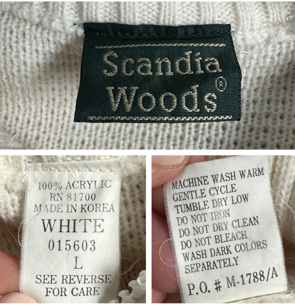 Vintage 90s Scandia Woods Cardigan Sweater Zip Front Deer Design Knit