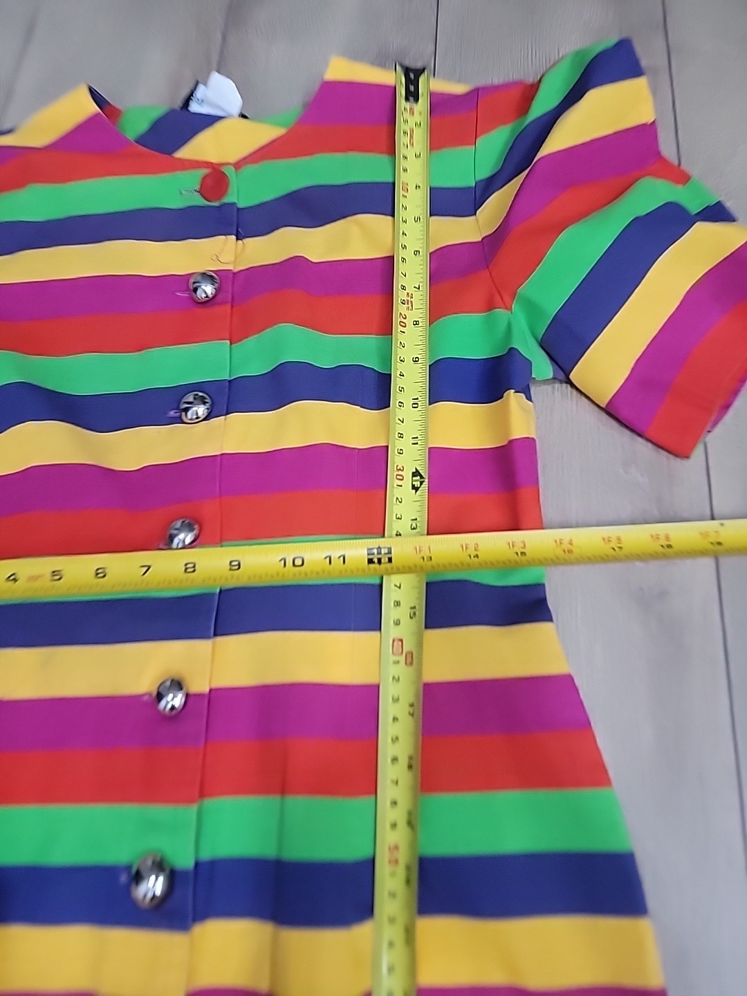 VTG’80 Paul Harris Rainbow Stripe Bodycon Cotton Wiggle Dress