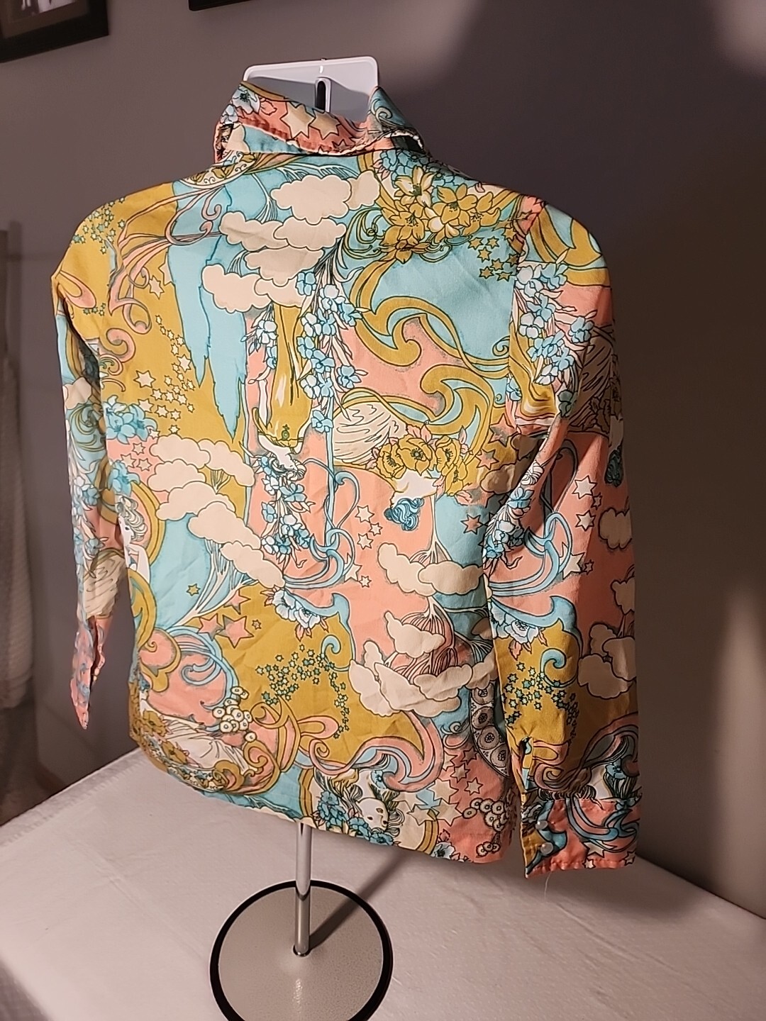 Vintage Women’s Button Up Oriental Style Design Size 34 Made In Korea