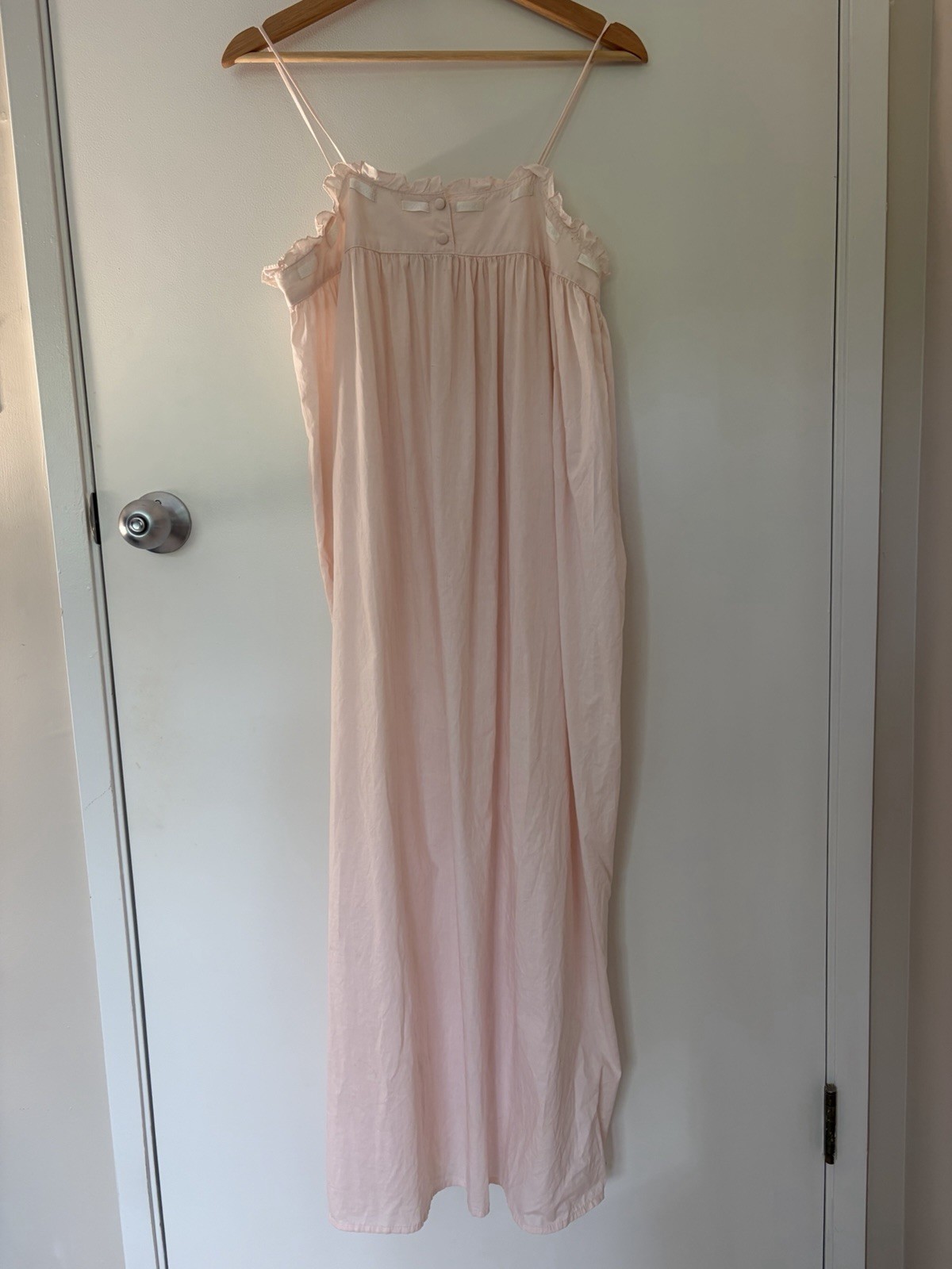 VTG 80s Victoria’s Secret Gold Label Pink Cotton Maxi Nightgown Slip Dress Small