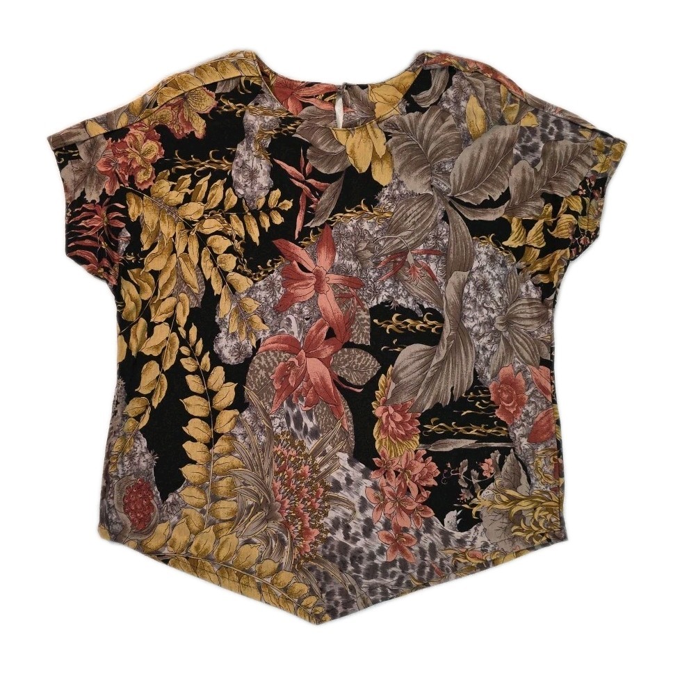 Vintage Brown Tone Floral Blouse
