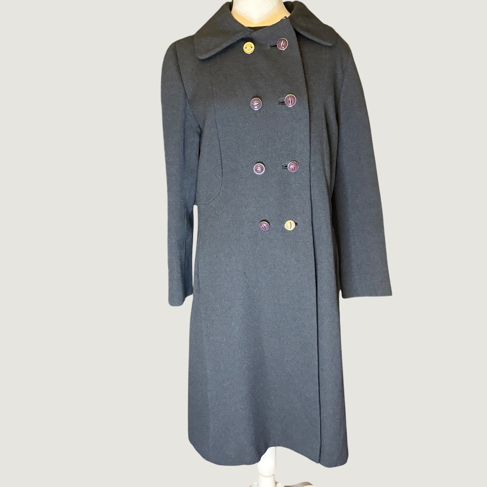 Vintage Benjamin’s Pioneer Coat Co Union Made Double Breasted Long Coat 1960s