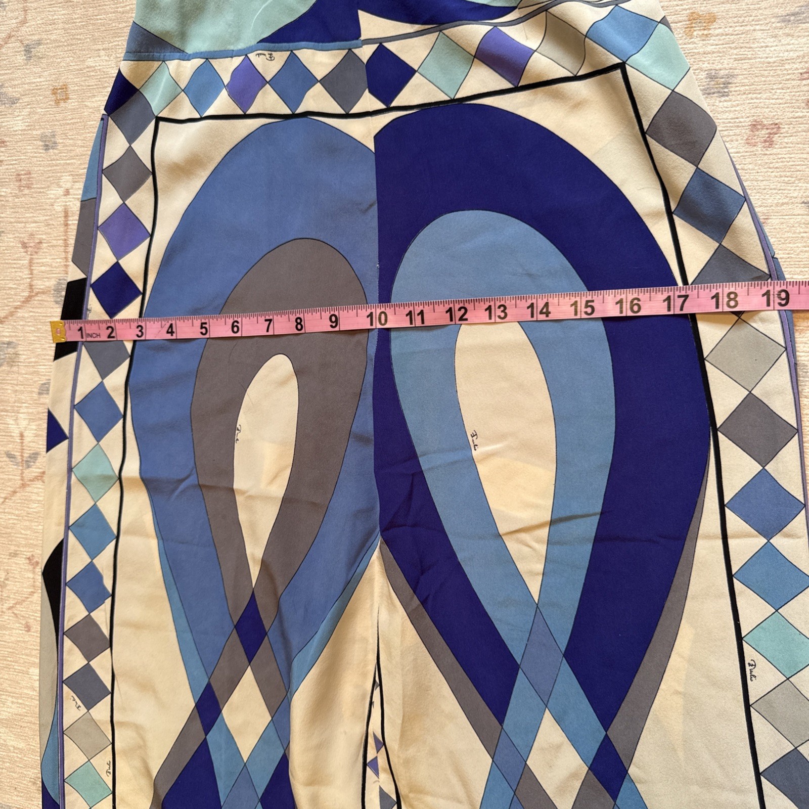 Vintage Emilio Pucci Silk Blend Maxi Skirt “Onde Wave” Pattern XS