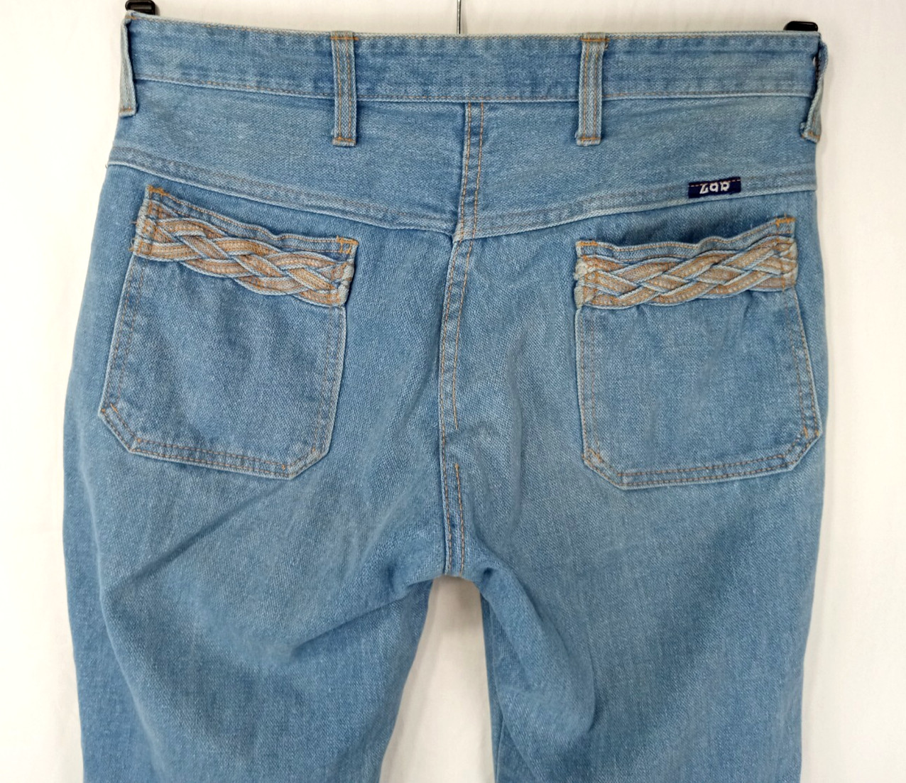 VTG 1970s’ 49R Belgium Denim Jeans women’s pants braided pockets 30 x 27