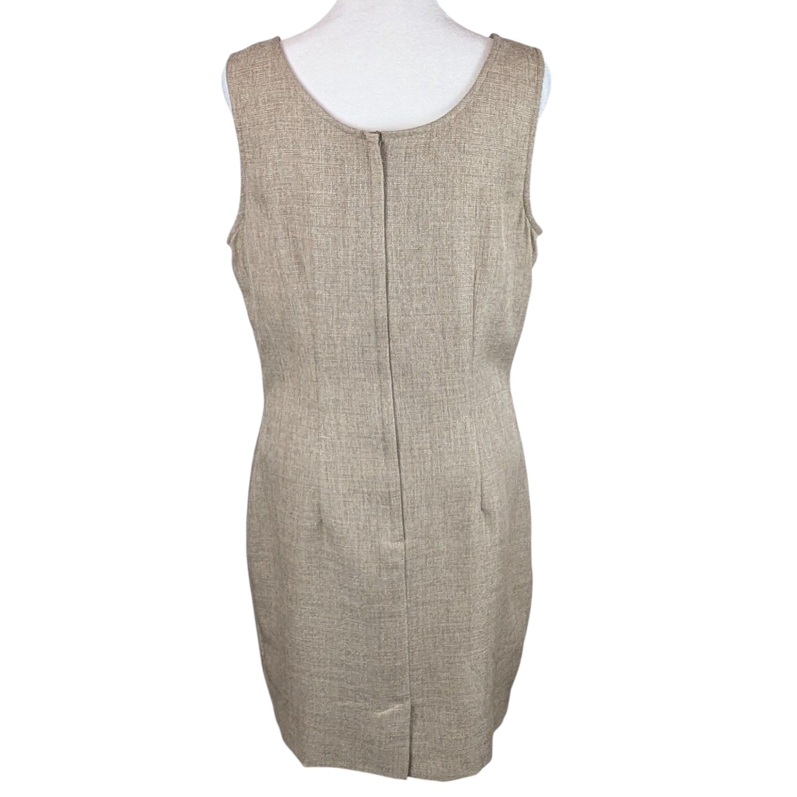 Vintage My Michelle Sleeveless Dress Long Jacket Set Jr Sz 13/14 Tan Timeless