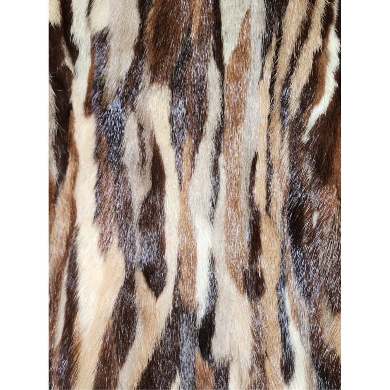 Vintage Schiaparelli Paris Pieced Mink Fur Coat Brown Patchwork Fur Jacket Women