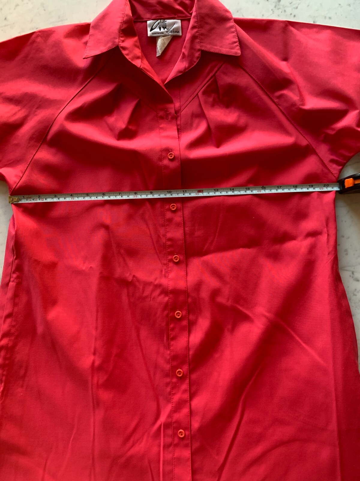 Vintage Willi Of California Women Watermelon 3/4 Sleeve Belted Midi Dress Sz 6