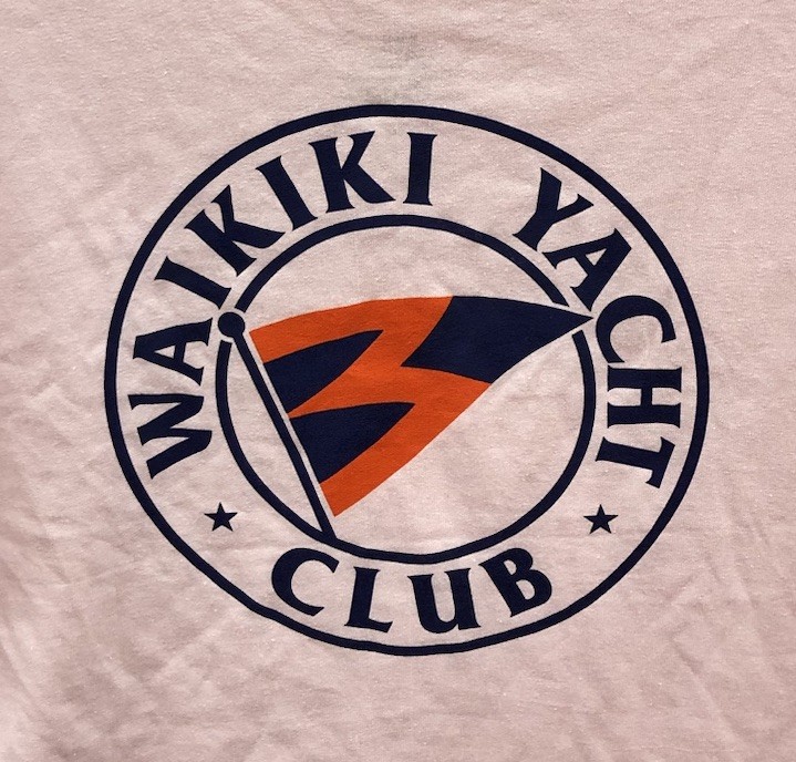 Vintage 1980’s Waikiki Yacht Club Pink T Shirt Women Size M Retro Hawaii Hanes