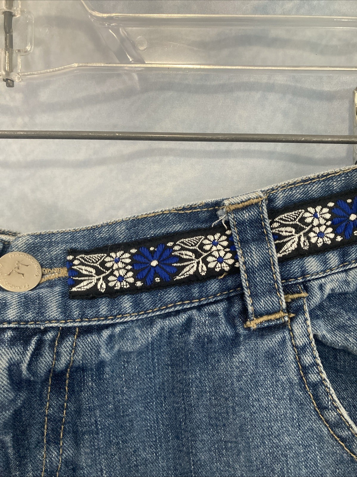 Vintage 90s Frantic Jeans Women’s Denim Mom Shorts Embroidered Trim Plus Size 18
