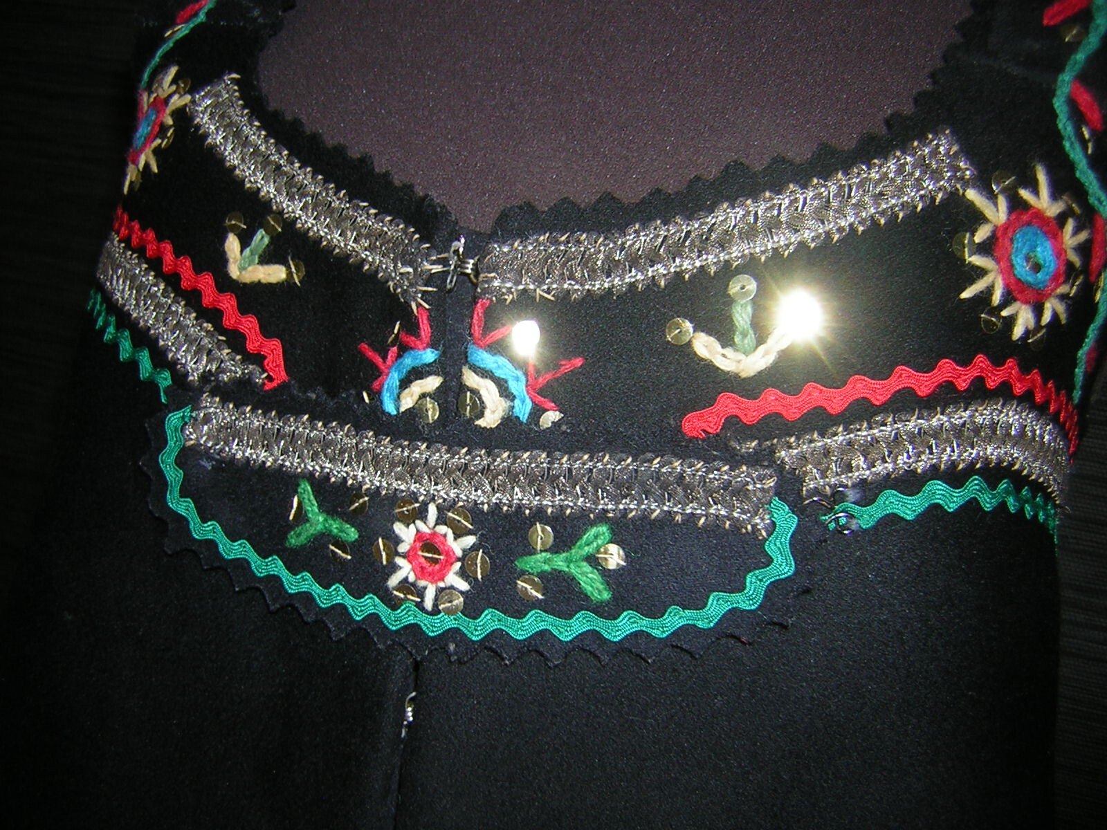 CZECH VINTAGE ANTIQUE WOMENS PEASANT FOLK COSTUME VEST CORSET HAND EMBROIDERY