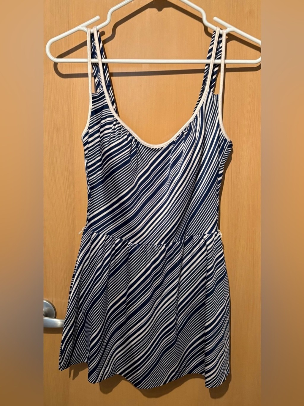 Gabar Striped Vintage Swim Dress Built in Bra Size 10 see measurements 70’s