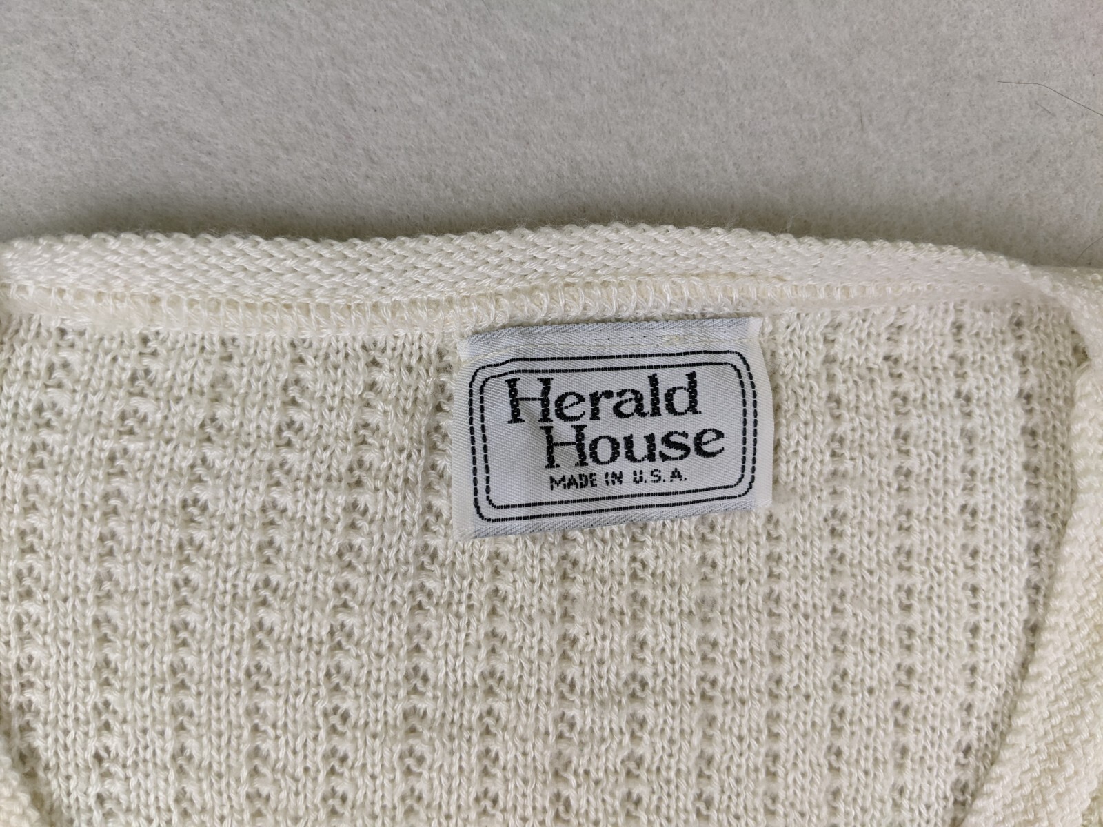 Herald House Women’s Sweater Vest Size Large Vintage Ivory Lightweight