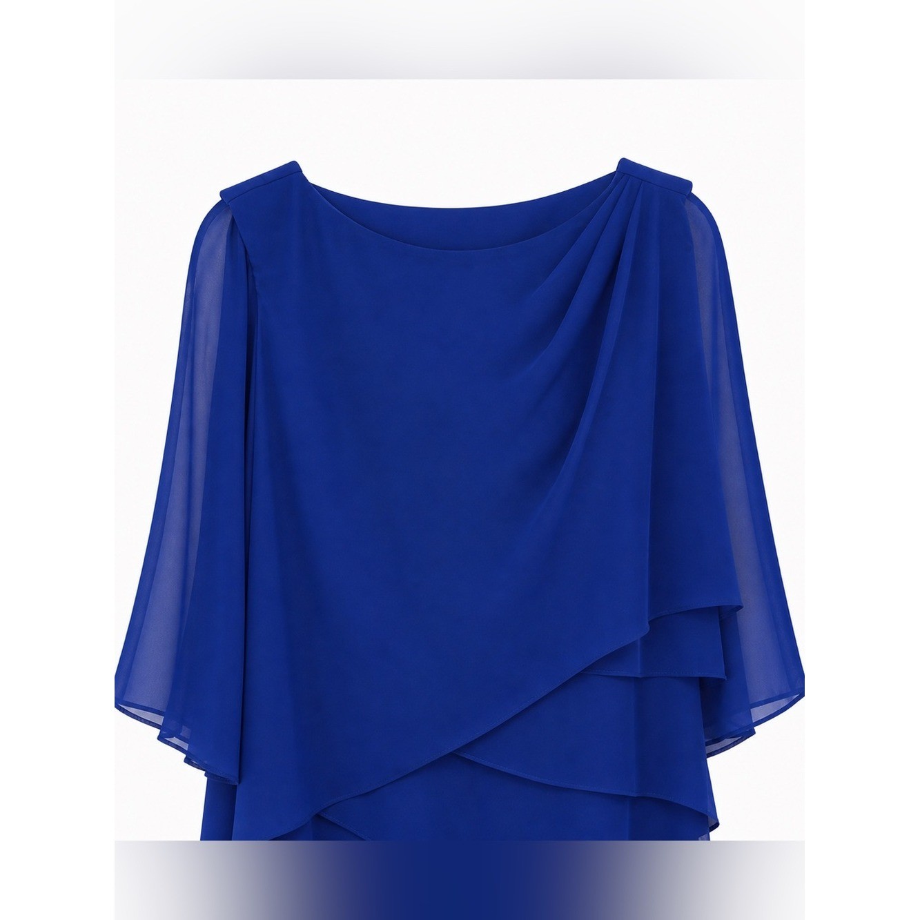 Bridess Royal Blue Chiffon Layered Gown Mother of Bride NWT