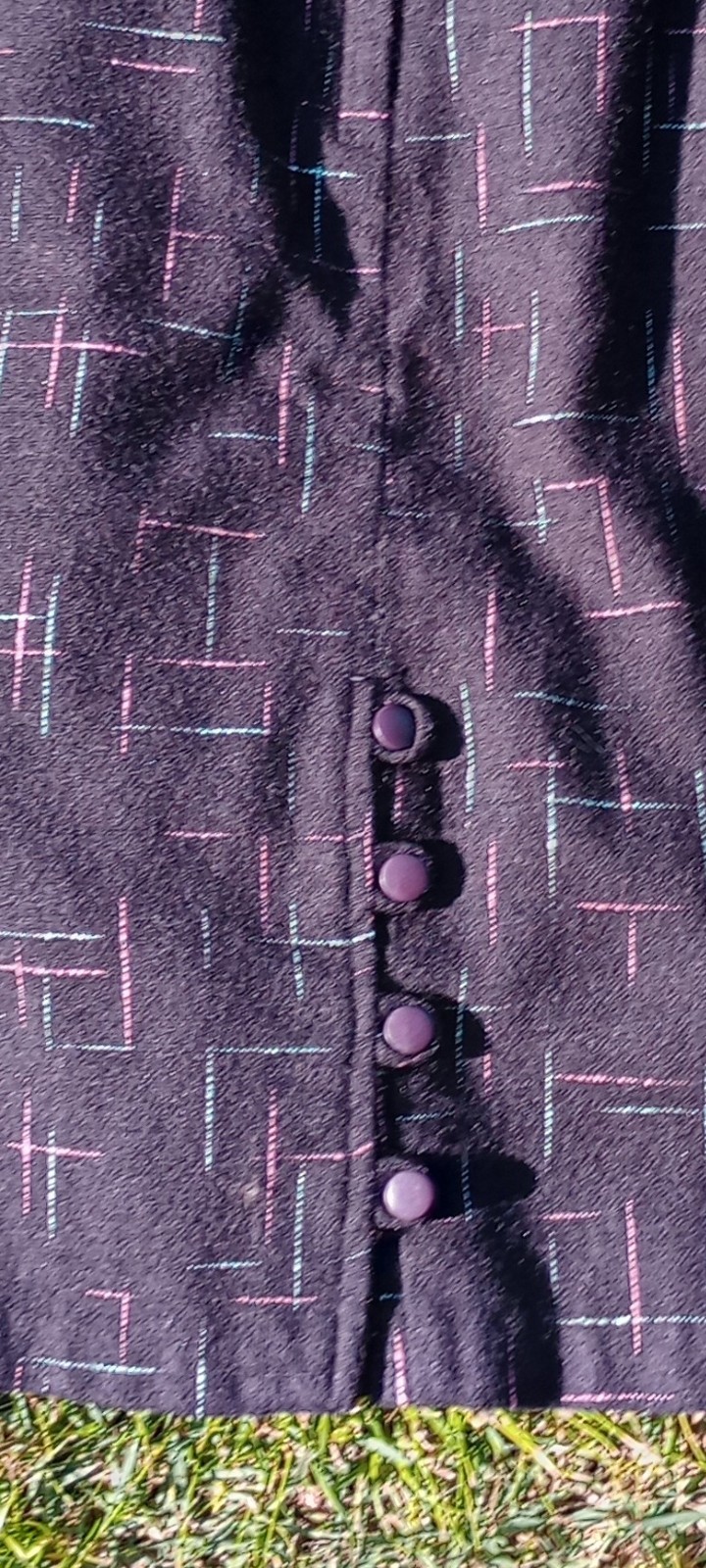 Adorable 60’s Vintage Pencil Skirt With Turquoise& Pink Geometric Lines Size S