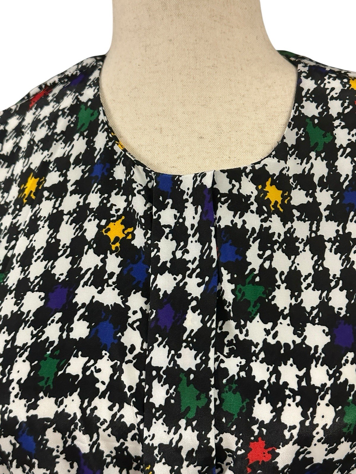 Vintage 80’s Lady Carol of New York Dress Women’s Size 14 Houndstooth Polyester
