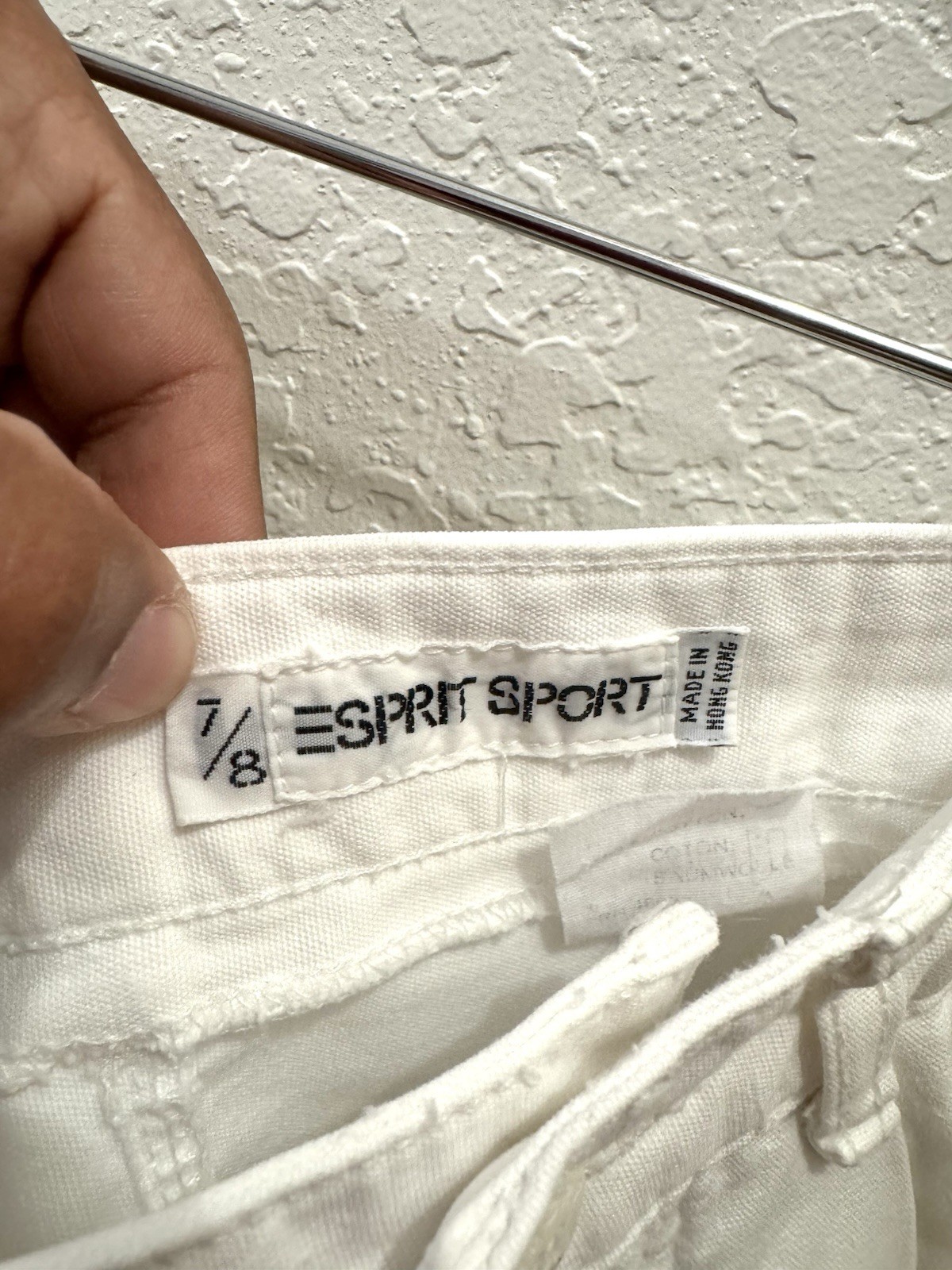 Vtg 80s 90s Esprit Sport White Pleated Cotton Shorts High Waist Mom Safari Sz7/8