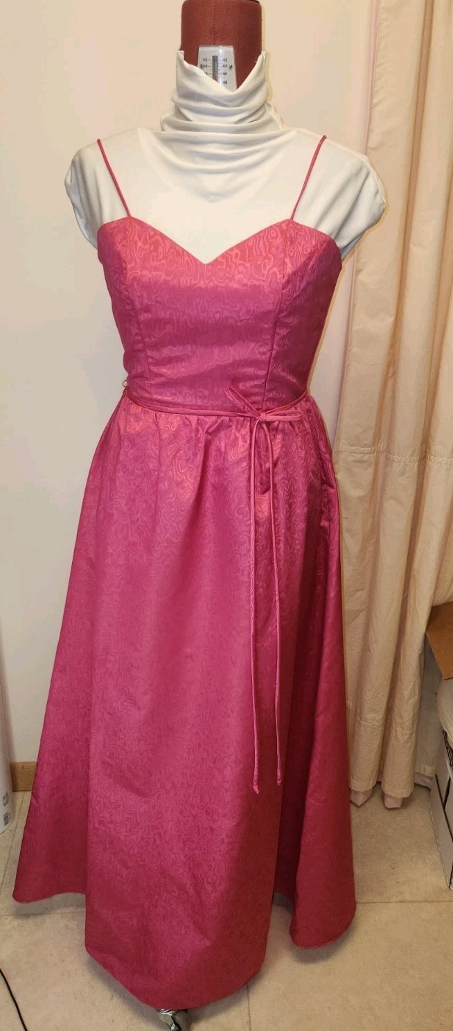 Vtg 70s Dress Set*Pink Gown w/ Matching Jacket*Leg O’ Mutton Sleeve*sz9/10*EUC