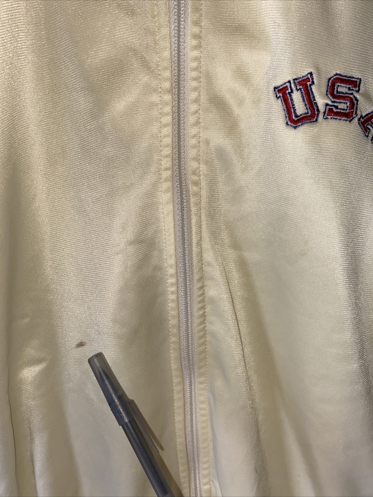 VTG 70’s Zwickel USA Olympics, Warm up track jacket full zip Cream Color
