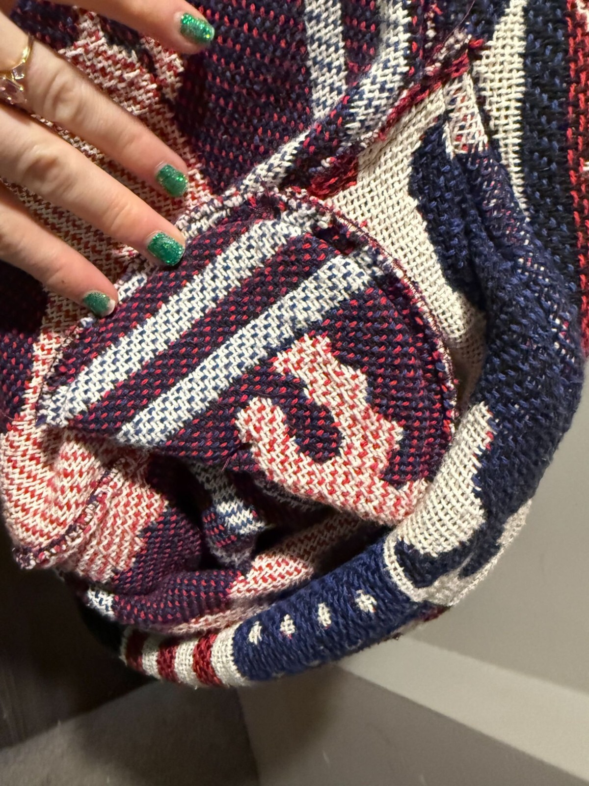 Vintage 90s Red, White, Blue Patriotic Buffalo + American Flag by Painted Pony X