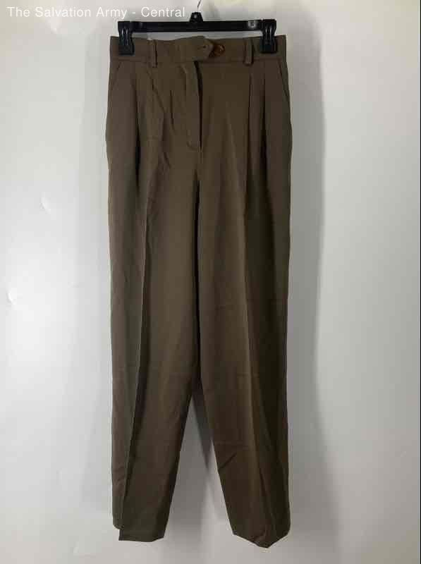Vintage 90s Escada Women’s Brown Pleated Pure New Wool Trousers Pants Sz 34