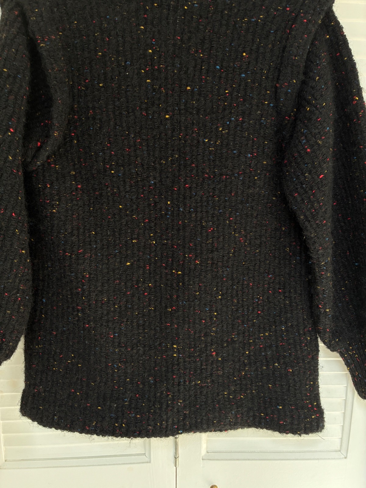 Vintage Sweater Jacket Black Wool Confetti Yarn Speckled Cin Cin 1970’s 1980’s