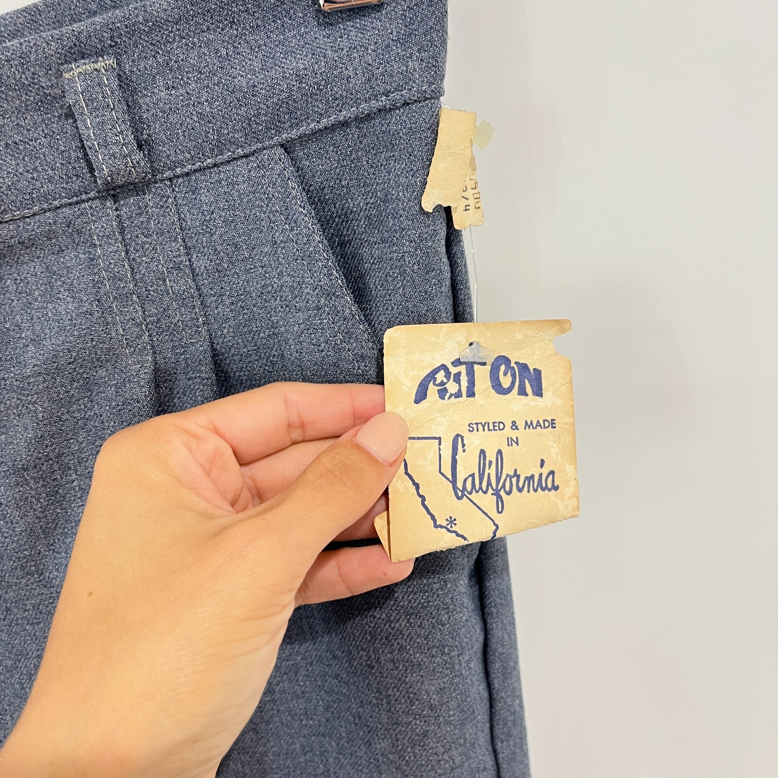 Vintage 70s Made In California Pleated High Waist Pants Deadstock NEW Size XS