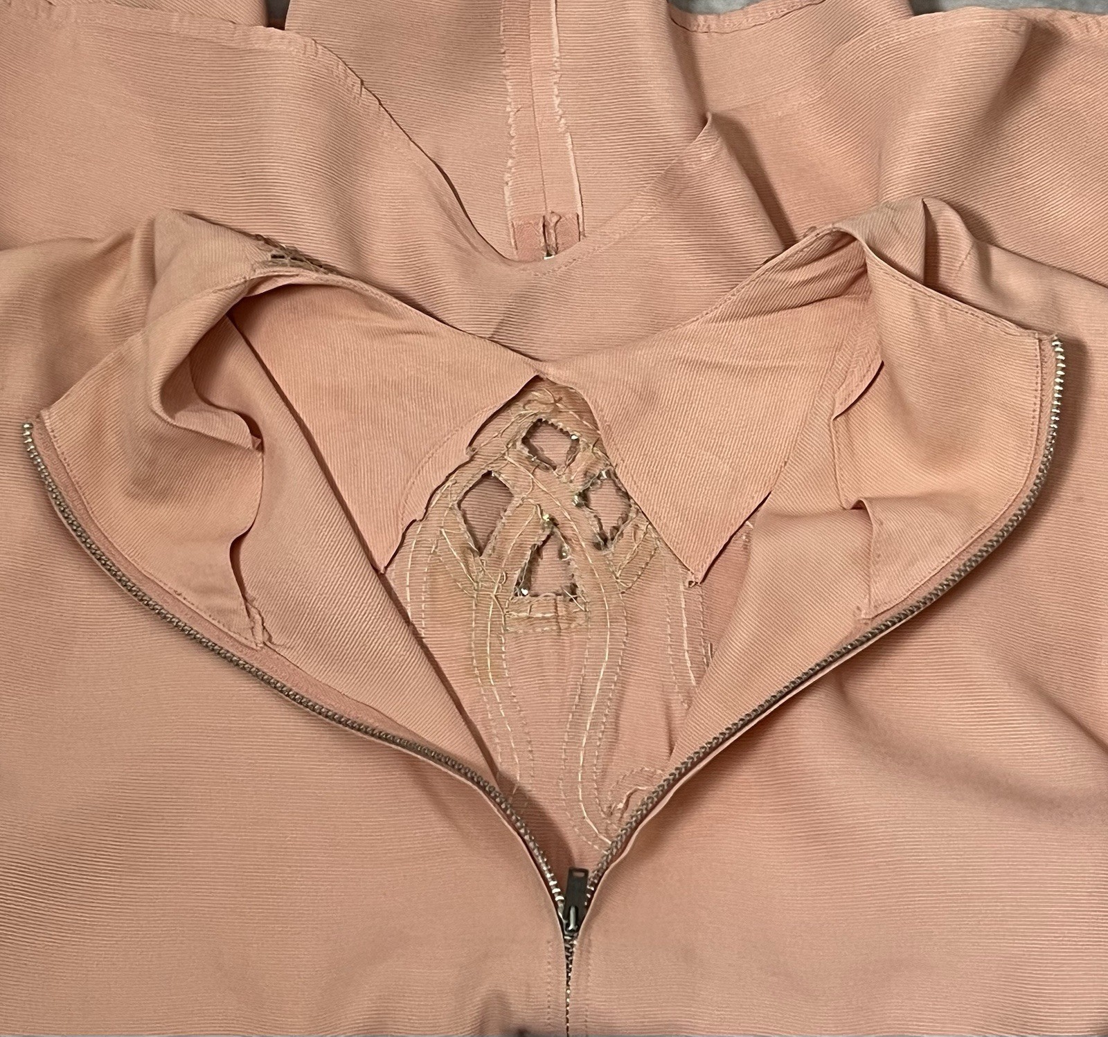 Vintage 1940s Pink Textured Rayon Peplum Sequin Blouse Pencil Skirt Set S/M