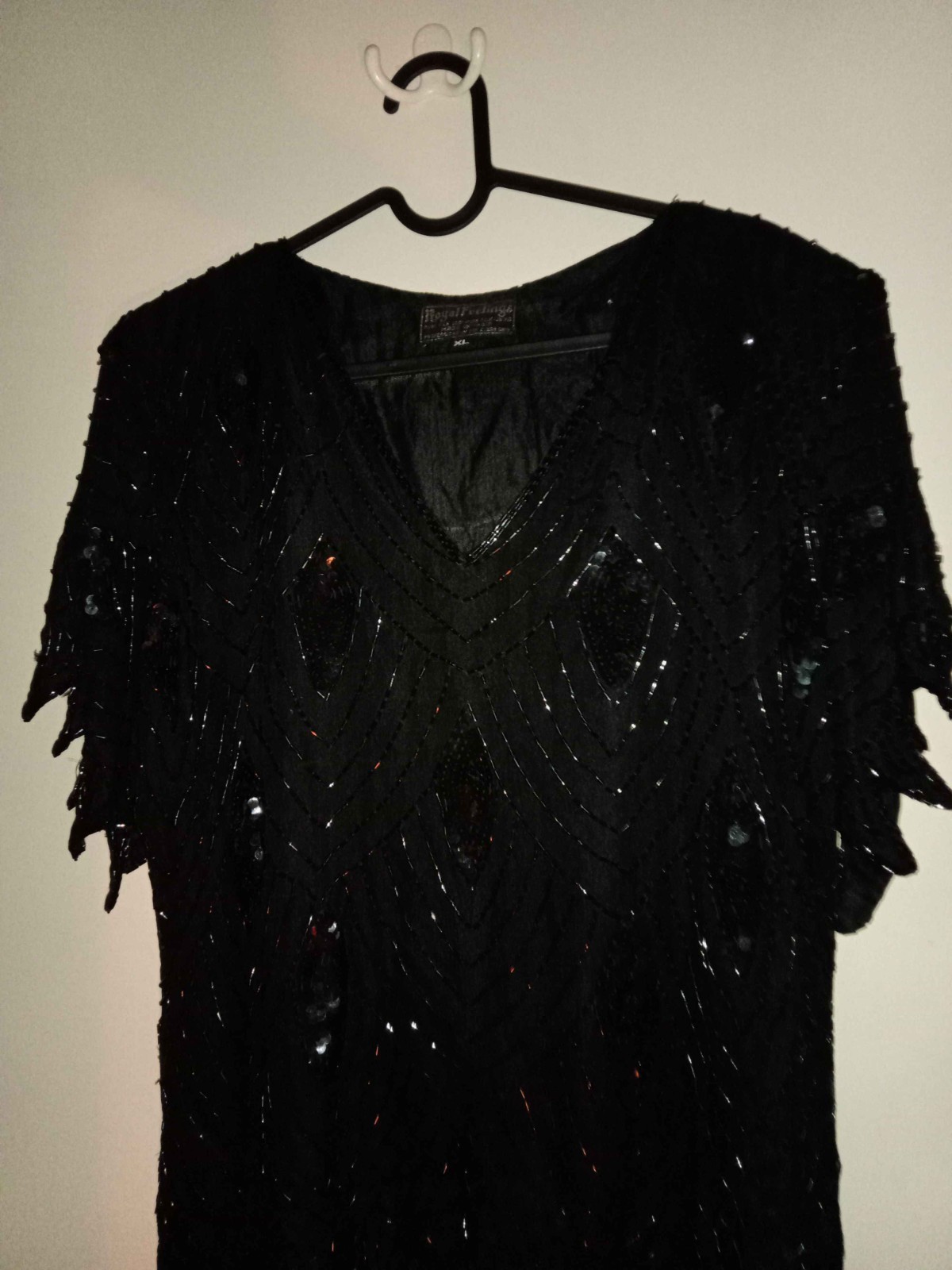 Royal Feelings 100% PURE SILK Vintage Beaded and Sequined Top – XL