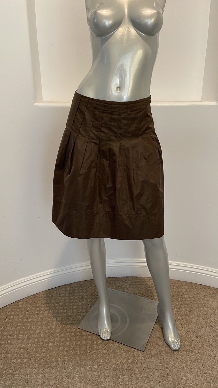 Pamela ” Edwardline” Made In Italy Vintage A-Line Mini Skirt Olive Green Size S