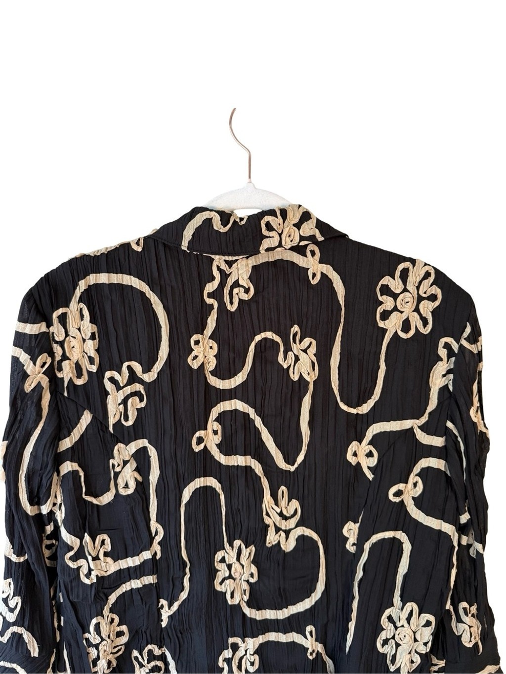 Vintage Joseph Ribkoff Black Tan Lace 3/4 Blazer Jacket Size 14 Wedding Office
