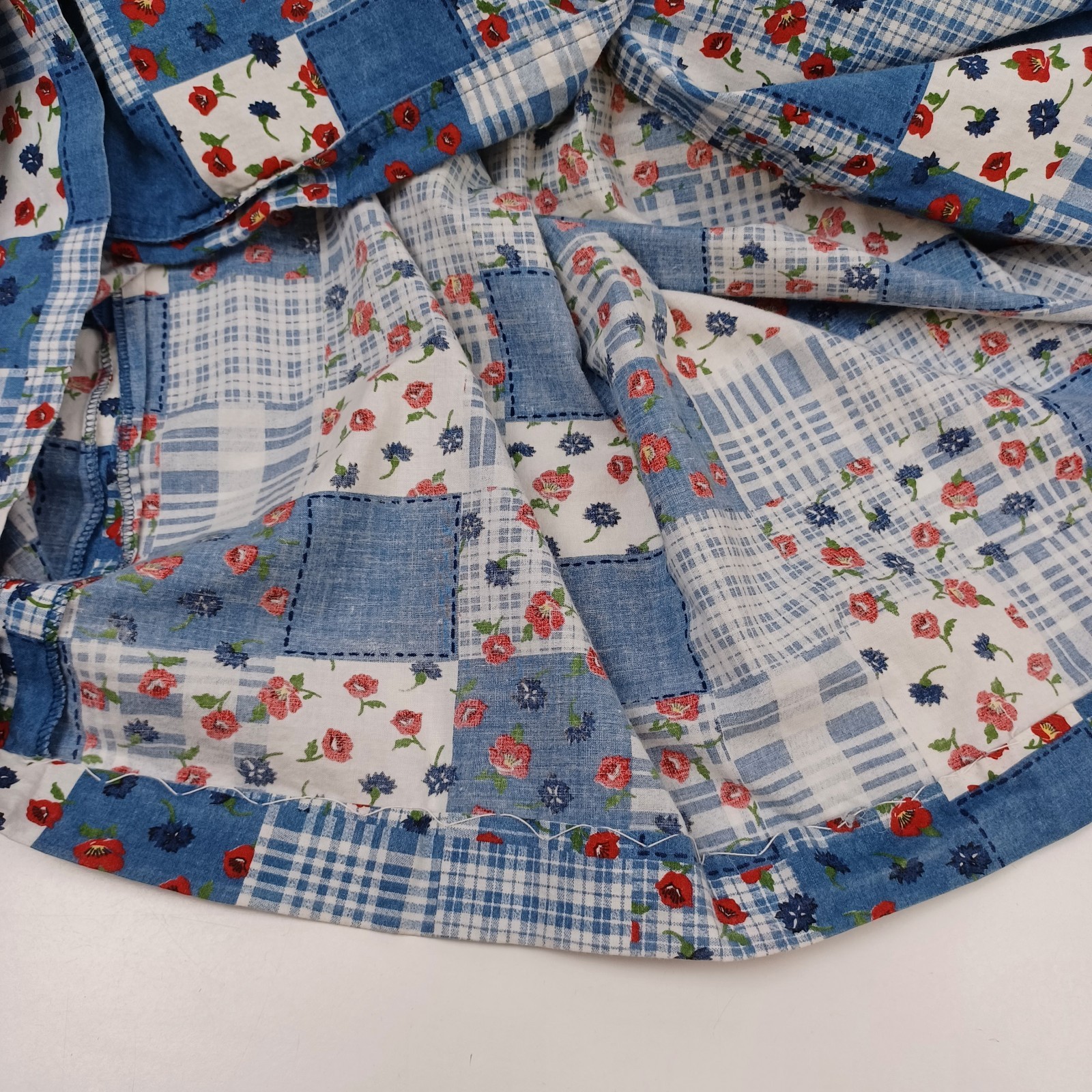 Salzburger Dirndl Vintage Floral Patchwork Midi Dress Size 36 Cottage Feminine