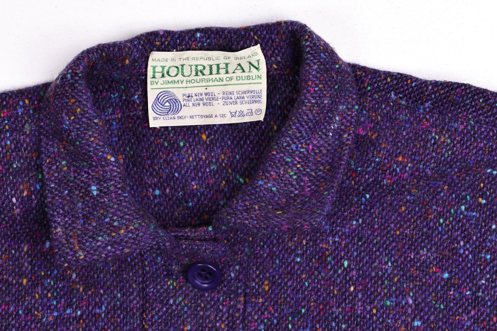 Jimmy Hourihan Donegal Tweed Ireland Purple Color Fleck Cape Small