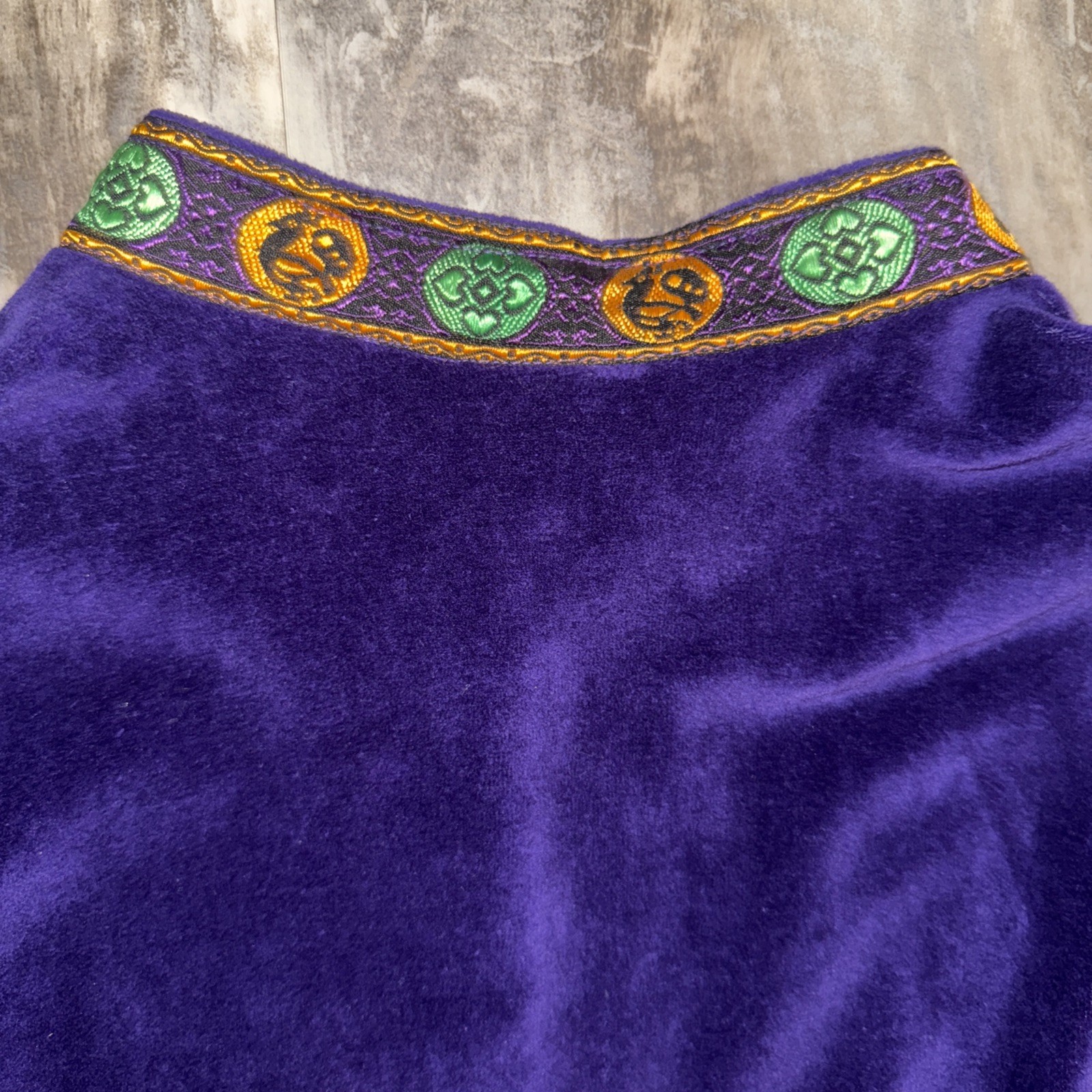 VTG Neiman Marcus velour Plush purple tunic pant suit lounge set size Medium