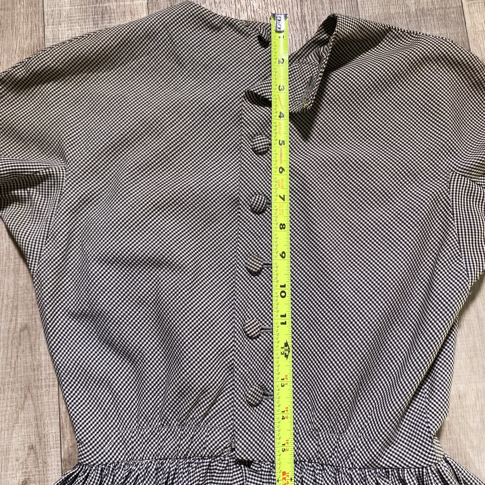 60s Neiman Marcus Dress Women’s M Flare Housewife Gingham Button Fallout Style