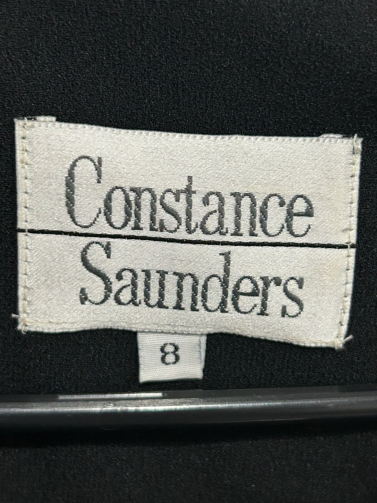 Vintage 80s Constance Saunders Button Front Long Coat Dress Black Sz 8 Formal