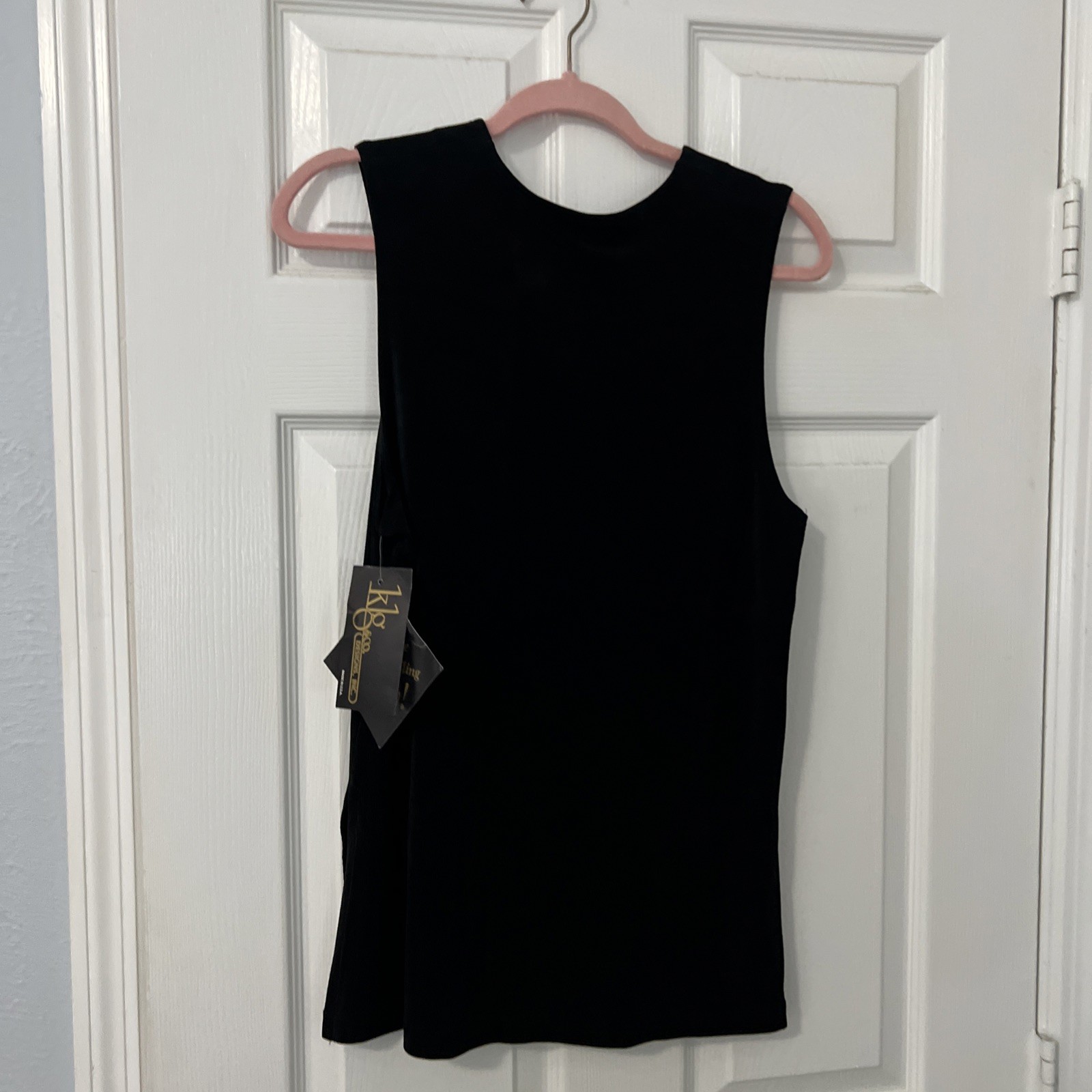 KLG & Co. Women’s Vintage Black Acetate Lycra Slinky Long Button Vest New Small