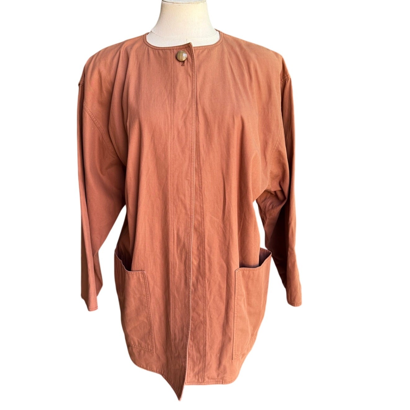 Vintage Ungaro Parallele Size 9 Women’s L Linen Blend Earth Tone Work Jacket
