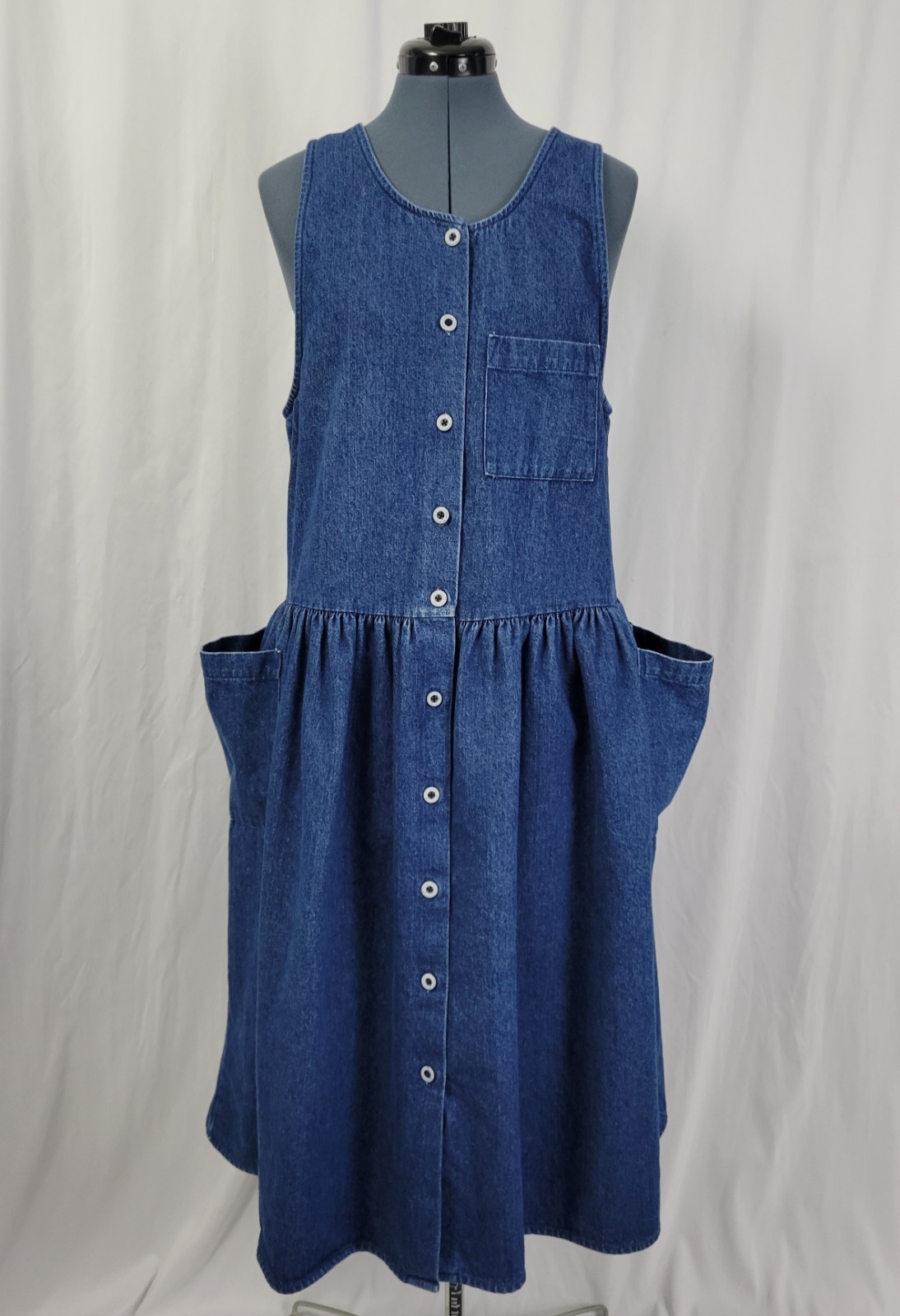 Vintage You Too Babes Denim Jumper w Dropwaist & Pockets Size 13
