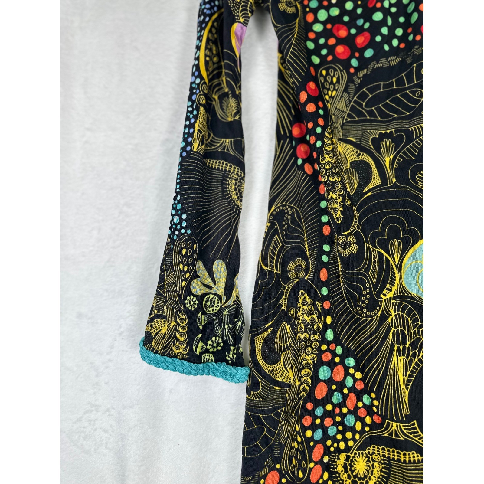 Vintage Custo Barcelona Mini Dress M Black Art Print Y2K Statement Art Designer