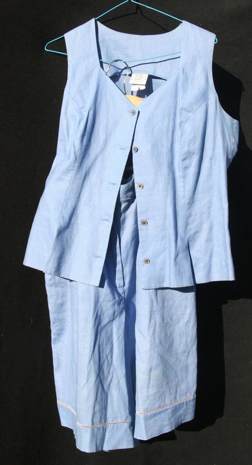 Laura Ashley light blue vest skirt size 8