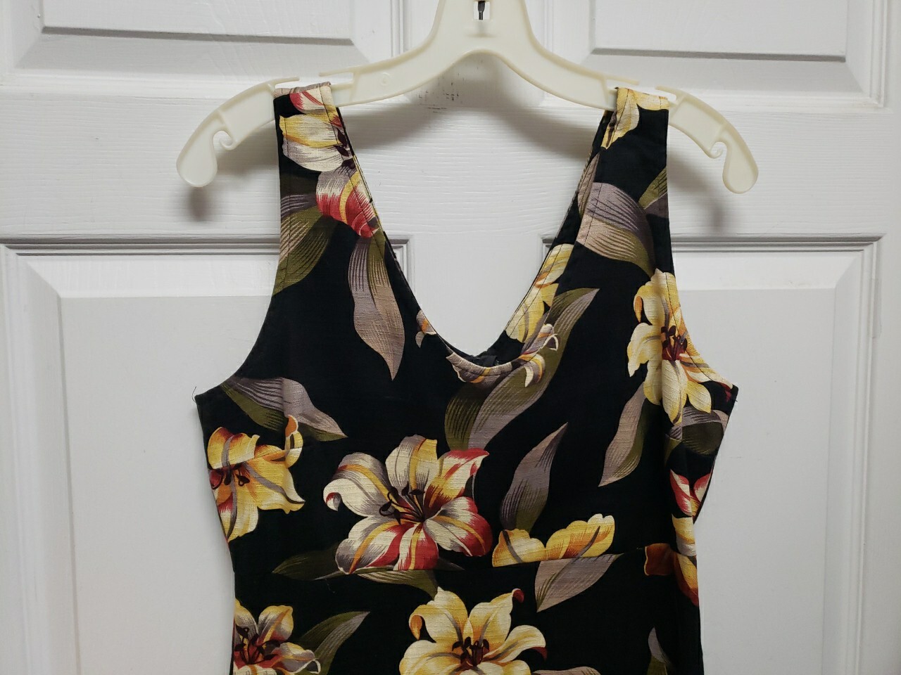 Vintage 90’s Hula Beach Short Dress S M Floral Hanalei Kauai Hawaii Sleeveless