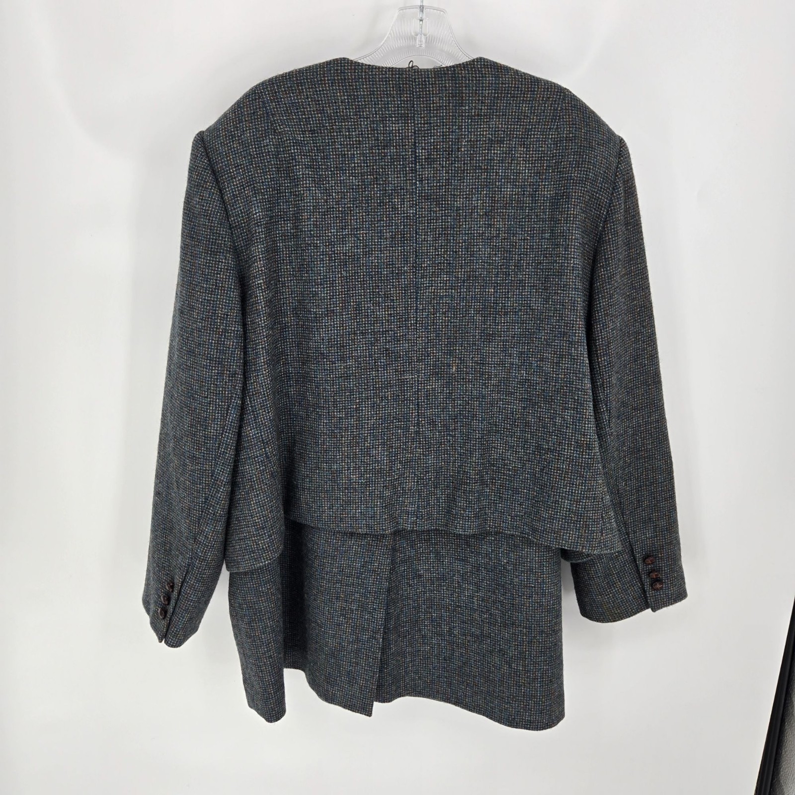 Saville II vintage wool mohair blue gray 38 skirt set long sleeve sz 44 jacket