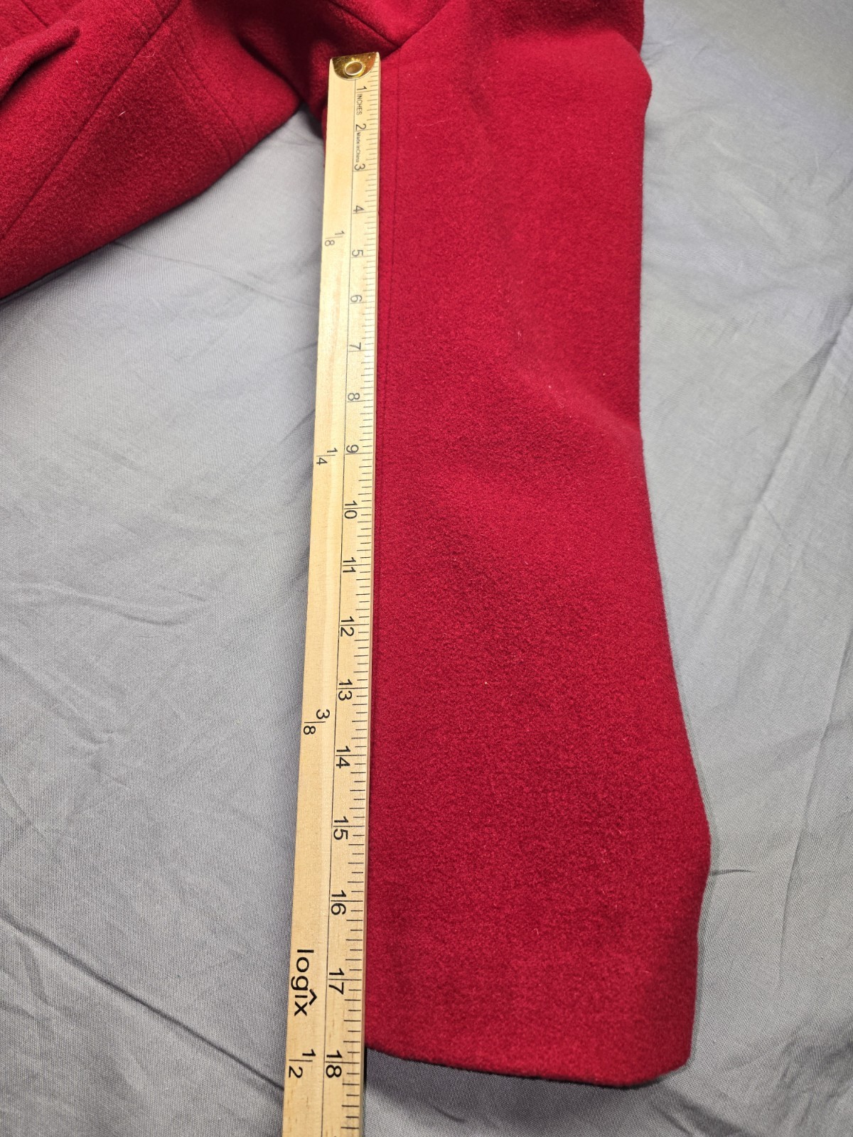 Vintage Red Wool Hooded Blazer Jacket Satin Lined Classic Dressy 90s Medium