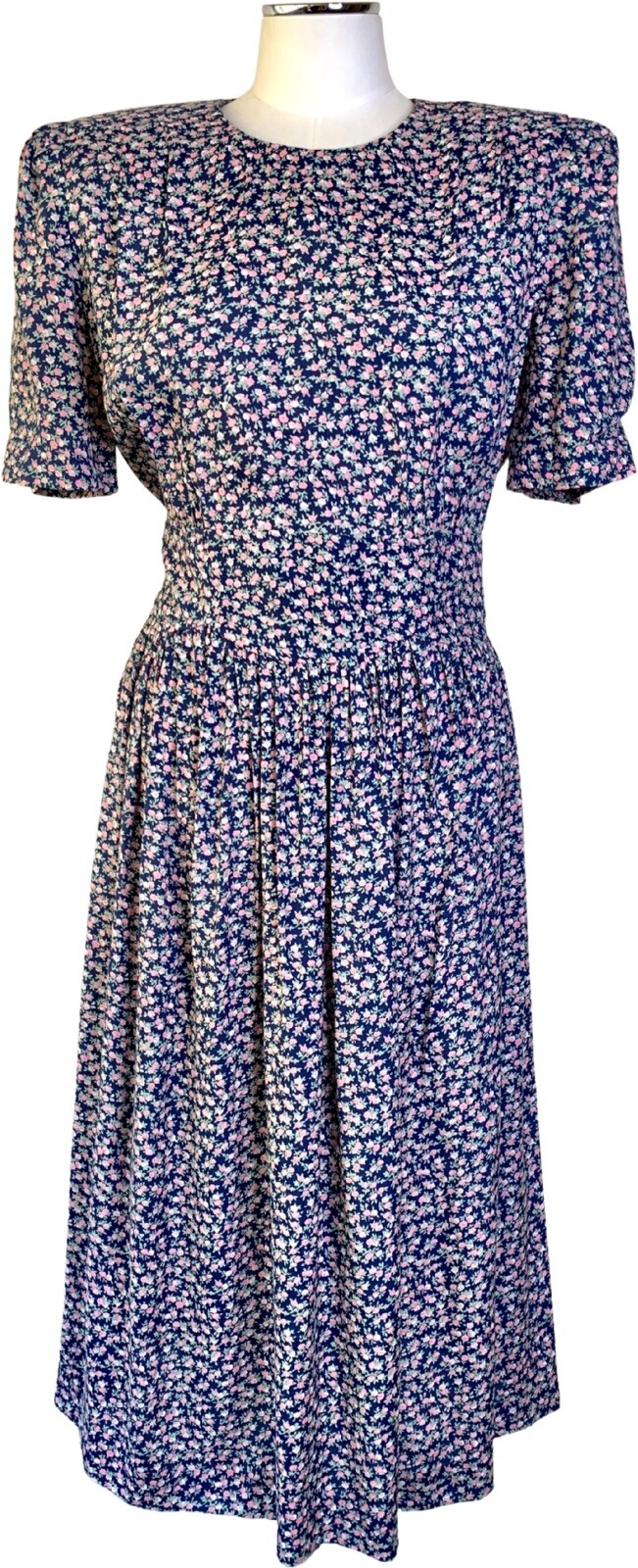 Vintage ‘80s Cottagecore Floral Prairie Dress Grannycore Pink Blue Western Small