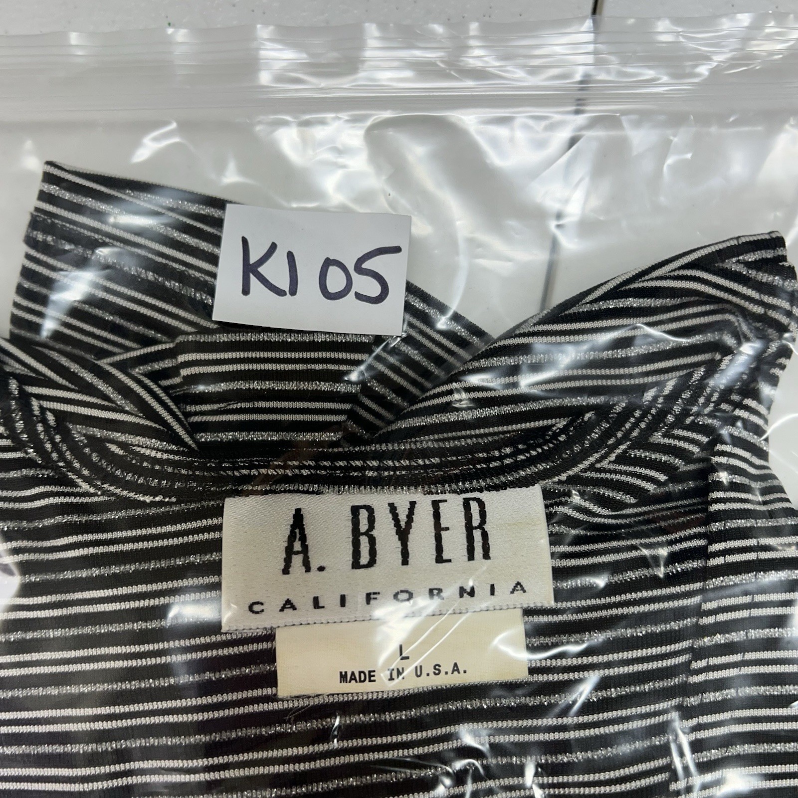 Vintage Y2K 90s Large Cardigan Single Button Metallic Striped Black White USA